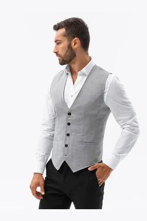 Ombre Clothing Pánská vesta GUS světle šedá