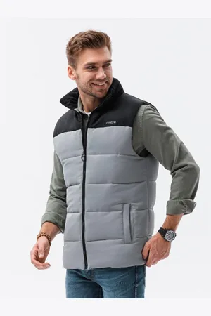 Ombre Clothing Pánská vesta prošívaná ALPIN šedá