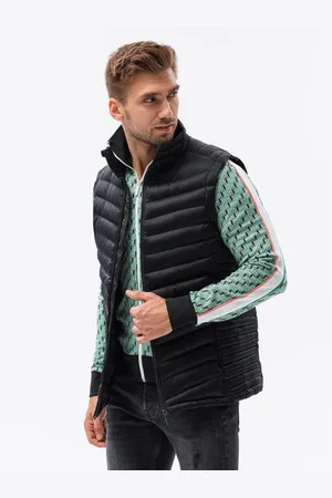 Ombre Clothing Pánská prošívaná vesta SELBYčerná