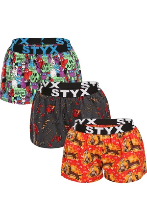 STYX 3PACK dámské trenky art sportovní guma vícebarevné
