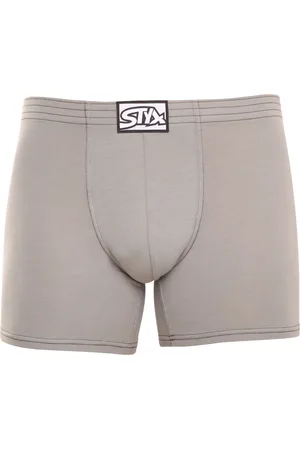 STYX Pánské boxerky long klasická guma světle šedé