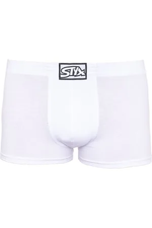 STYX Pánské boxerky klasická guma bílé
