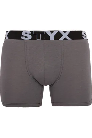 STYX Pánské boxerky long sportovní guma tmavě šedé