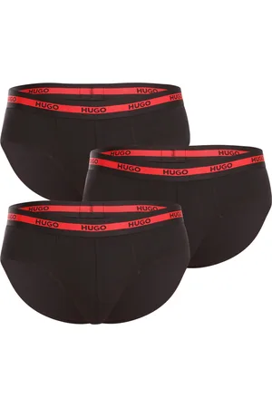 HUGO BOSS 3PACK pánské slipy černé