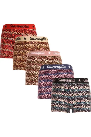 Gianvaglia 5PACK dívčí kalhotky s nohavičkou boxerky vícebarevné