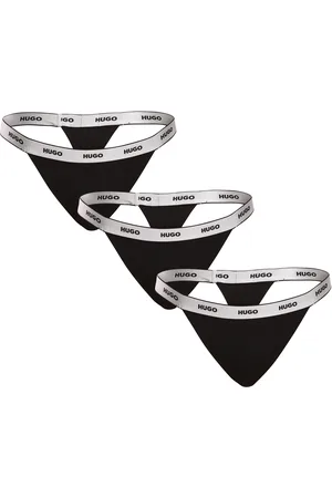 HUGO BOSS 3PACK dámská tanga černá