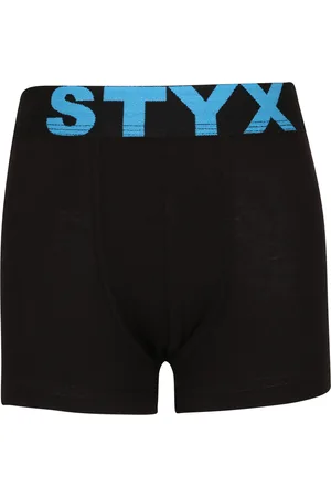 STYX Dětské boxerky sportovní guma černé
