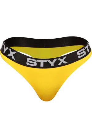 STYX Dámská tanga sportovní guma žlutá
