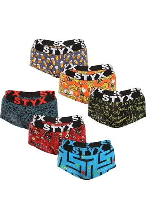 STYX 6PACK dámské kalhotky art s nohavičkou vícebarevné