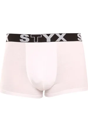 STYX Pánské boxerky sportovní guma bílé