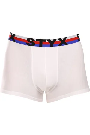 STYX Pánské boxerky sportovní guma bílé trikolóra