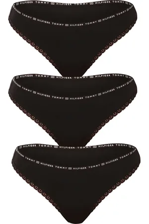 Tommy Hilfiger 3PACK dámská tanga černá
