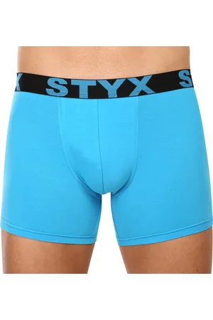 STYX Pánské boxerky long sportovní guma světle modré