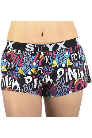 STYX Dámské trenky art sportovní guma Pink Bubble