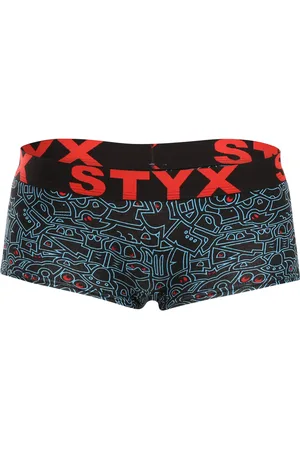 STYX Dámské kalhotky art s nohavičkou doodle