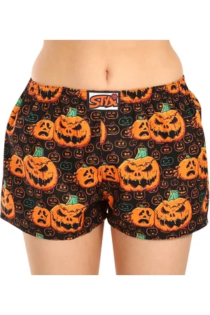 STYX Dámské trenky art klasická guma Halloween dýně