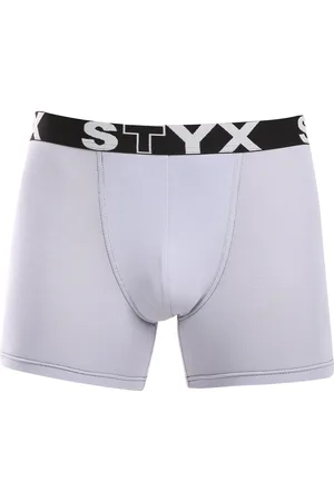 STYX Pánské boxerky long sportovní guma světle šedé