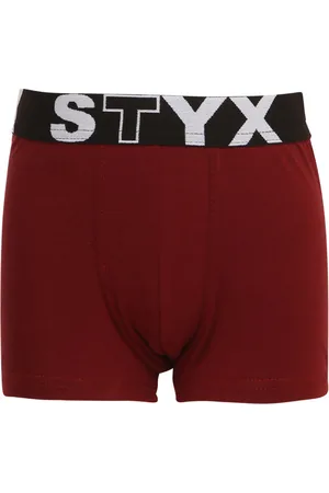 STYX Dětské boxerky sportovní guma vínové