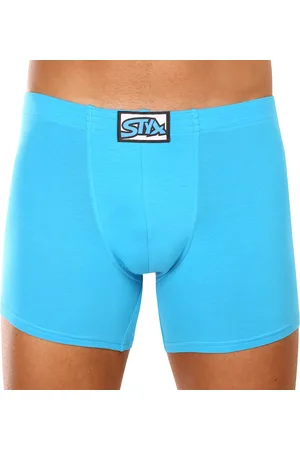 STYX Pánské boxerky long klasická guma světle modré