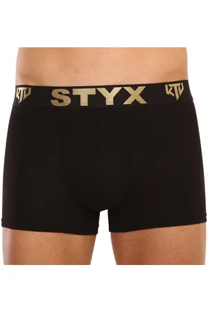 STYX Pánské boxerky / KTV sportovní guma černé - černá guma
