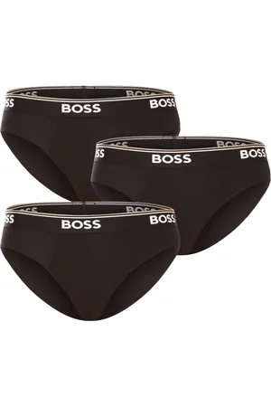 HUGO BOSS 3PACK pánské slipy černé