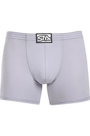 STYX Pánské boxerky long klasická guma světle šedé