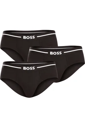 HUGO BOSS 3PACK pánské slipy černé