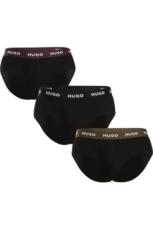 HUGO BOSS 3PACK pánské slipy černé