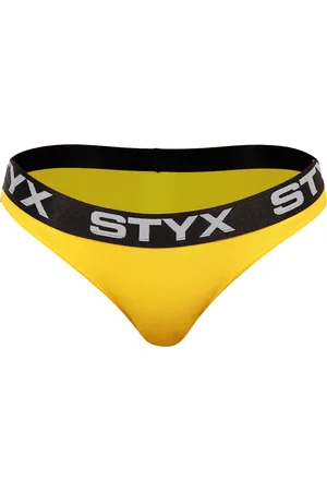 STYX Dámské kalhotky sportovní guma žluté