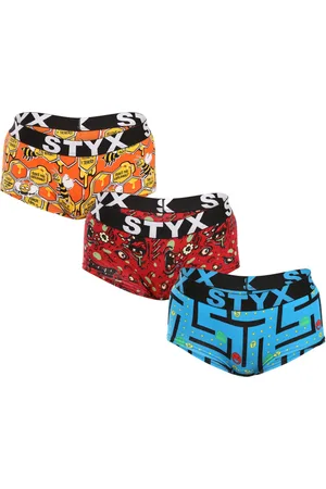 STYX 3PACK dámské kalhotky art s nohavičkou vícebarevné