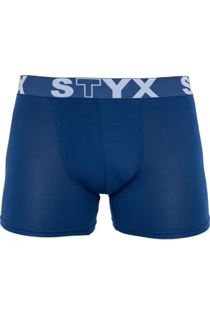 STYX Pánské boxerky long sportovní guma tmavě modré