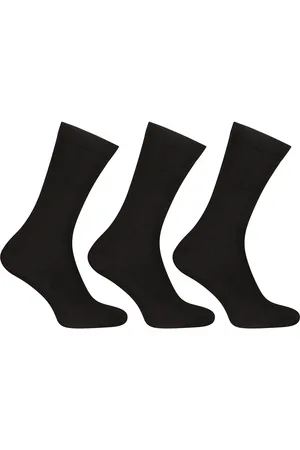 Nedeto 3PACK ponožky vysoké bambusové černé