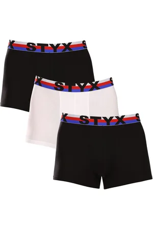 STYX 3PACK pánské boxerky sportovní guma vícebarevné trikolóra
