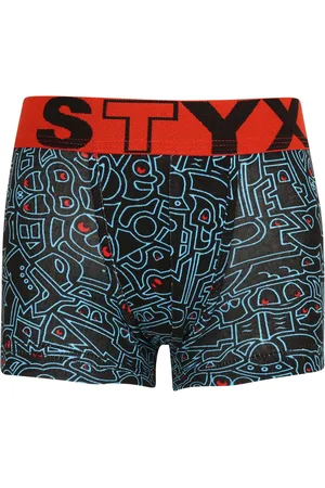 STYX Dětské boxerky art sportovní guma doodle