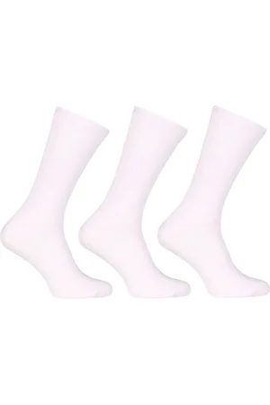 Nedeto 3PACK ponožky vysoké bambusové bílé
