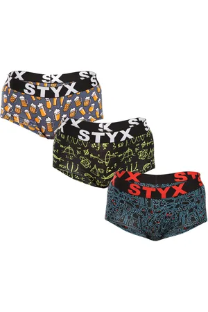 STYX 3PACK dámské kalhotky art s nohavičkou vícebarevné