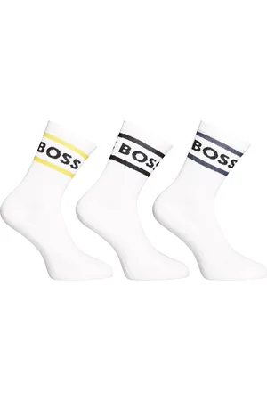 HUGO BOSS 3PACK ponožky vysoké bílé