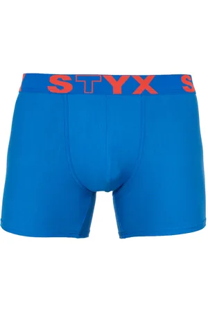 STYX Pánské boxerky long sportovní guma modré
