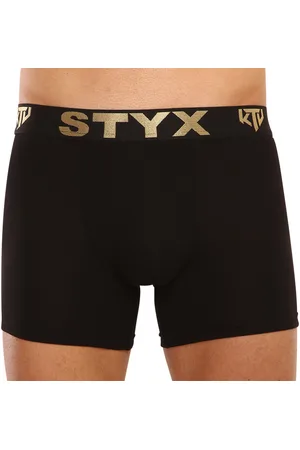 STYX Pánské boxerky / KTV long sportovní guma černé - černá guma