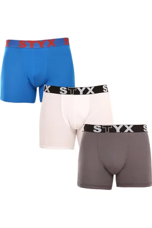 STYX 3PACK pánské boxerky long sportovní guma vícebarevné