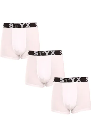 STYX 3PACK pánské boxerky sportovní guma bílé