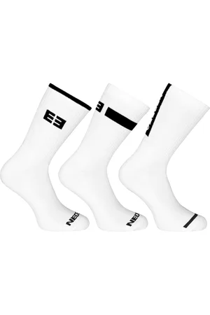 Nedeto 3PACK ponožky sportovní vysoké bílé