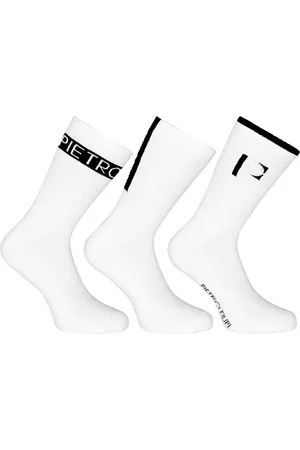 Pietro Filipi 3PACK ponožky sportovní vysoké bílé