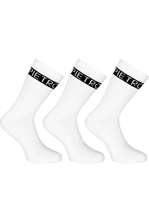 Pietro Filipi 3PACK ponožky sportovní vysoké bílé