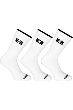 Nedeto 3PACK ponožky sportovní vysoké bílé
