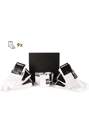 Nedeto 9PACK ponožky sportovní vysoké bílé