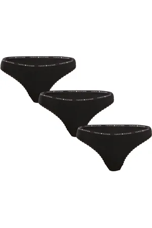 Tommy Hilfiger 3PACK dámská tanga černá