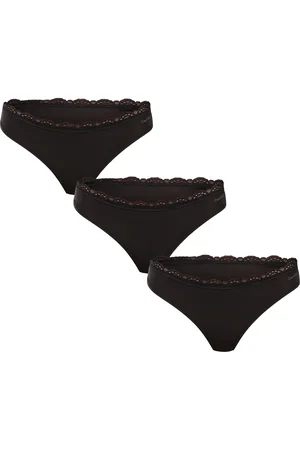 Calvin Klein 3PACK dámská tanga černá