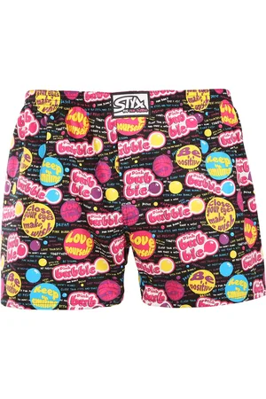 STYX Pánské trenky art klasická guma Pink Bubble