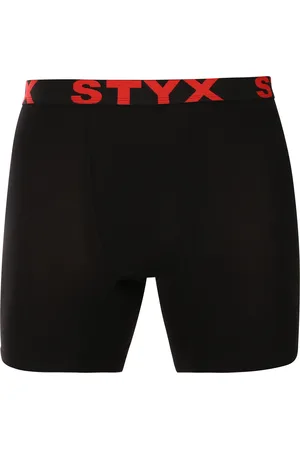 STYX 10PACK pánské boxerky long sportovní guma černé